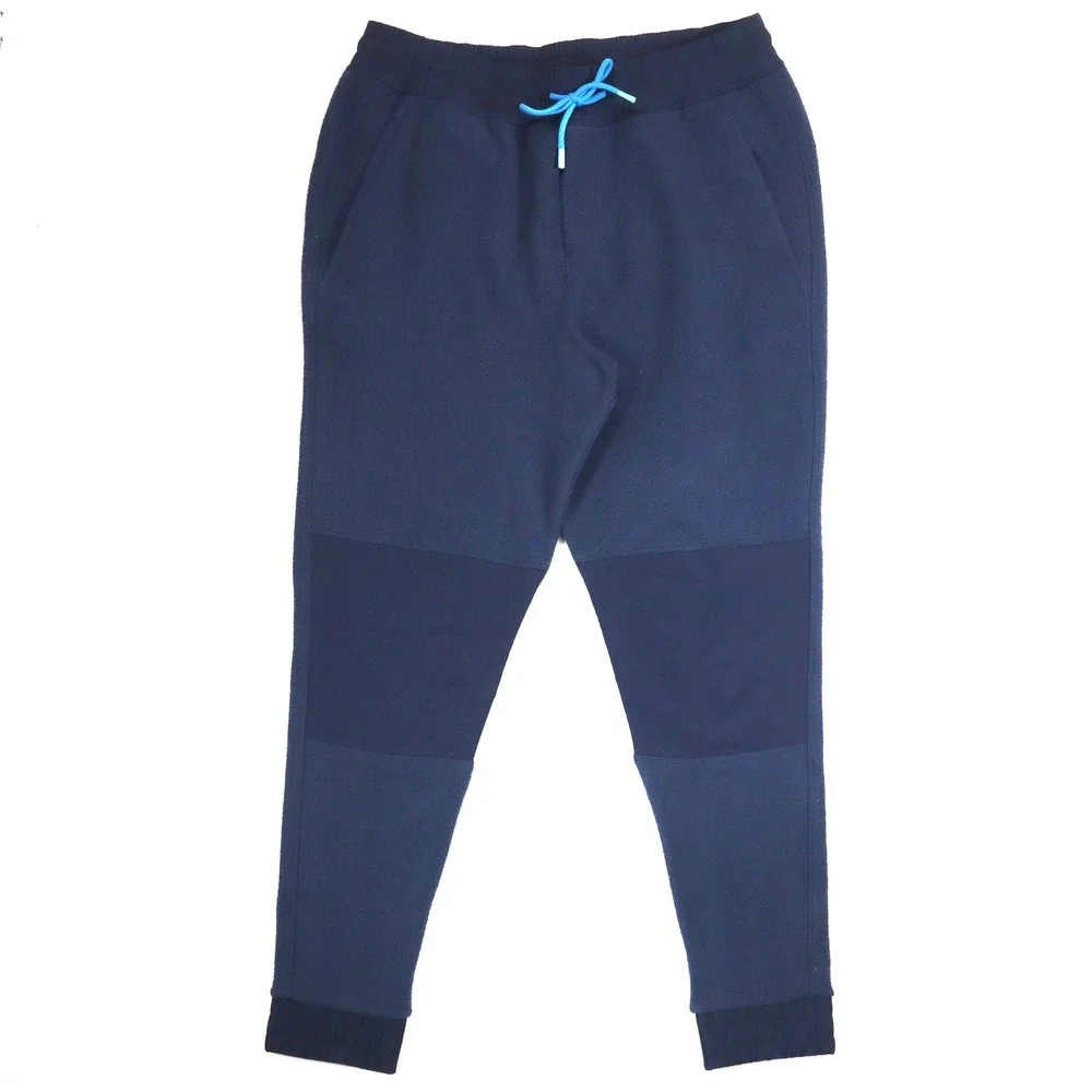 Cotopaxi Fleece Joggers Mens Medium Navy Blue Tapered Knee Overlay Hiking Pants